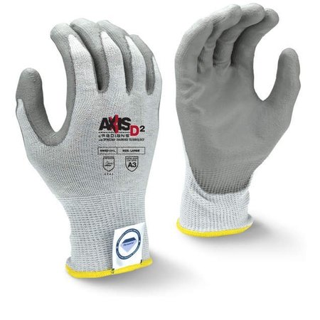 Radians Radians¬Æ Axis D2‚Ñ¢ Cut Resistant Polyurethane Palm Gloves, Gray, 2XL, 1 Pair RWGD101XXL
